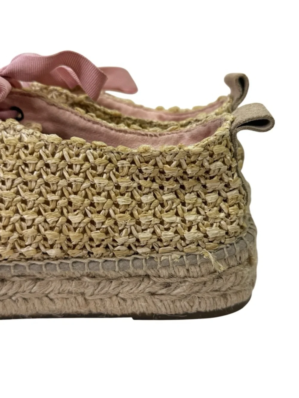 Manebi Yucatán Espadrille Platform Lace Up Raffia Sneakers Size 39 EU Shoes
